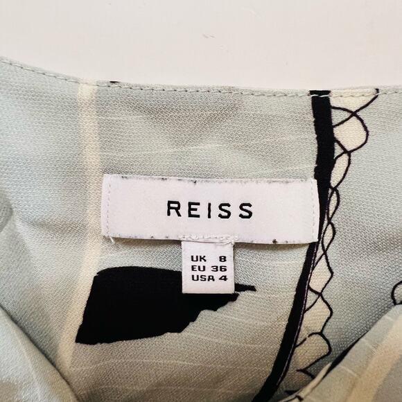 Reiss Sienna Snake Print Long Sleeve Top Size 4 Cream Multi - Picture 5 of 11